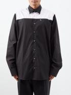 Raf Simons - Mauvais Rves-print Bi-colour Cotton Shirt - Mens - Black Pink