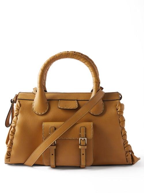 Chlo - Edith Whipstitched-trim Leather Handbag - Womens - Tan