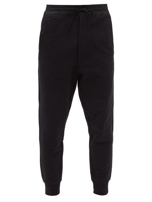 Y-3 - Logo-print Cotton-jersey Track Pants - Mens - Black