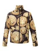 Matchesfashion.com Versace - High-neck Medusa-print Shell Track Jacket - Mens - Gold