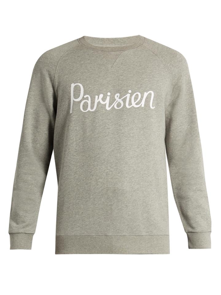 Maison Kitsuné Parisien-print Cotton-jersey Sweatshirt