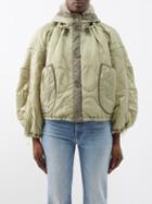 Marfa Stance - Reversible Parachute Quilted Jacket - Womens - Green White