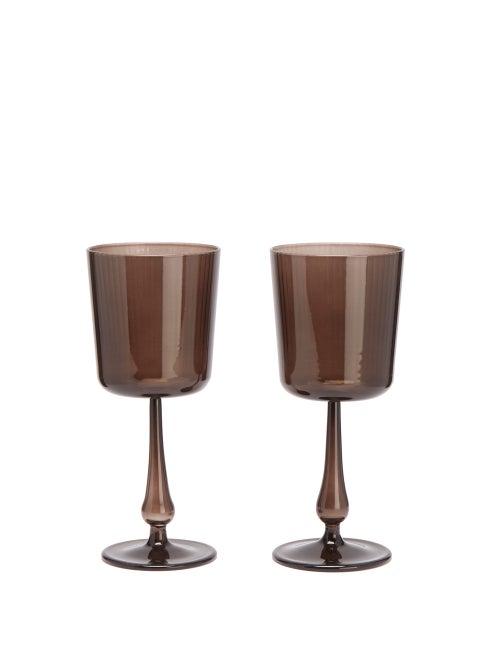 Matchesfashion.com R+d.lab X Lee Mathews - X Lee Mathews Set Of Two Luisa Wine Glasses - Light Brown