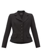 Matchesfashion.com Dolce & Gabbana - Hourglass Padded-barathea Suit Jacket - Womens - Black