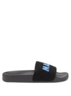 Mens Shoes Marni - Logo-jacquard Faux-shearling Slides - Mens - Black
