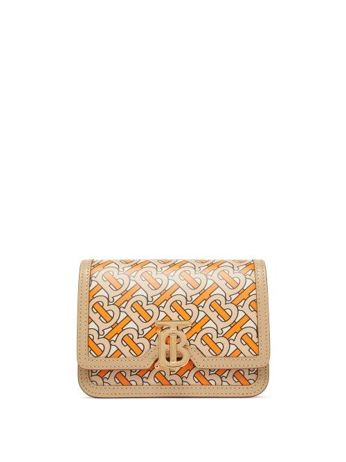 Matchesfashion.com Burberry - Tb Print Leather Belt Bag - Womens - Orange Multi