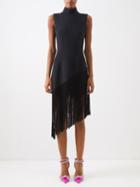 Andrew Gn - Fringed Crepe Dress - Womens - Black