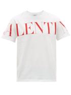 Matchesfashion.com Valentino - Logo Print Cotton Jersey T Shirt - Mens - White