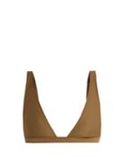 Matchesfashion.com Zimmermann - Textured Triangle Bikini Top - Womens - Khaki