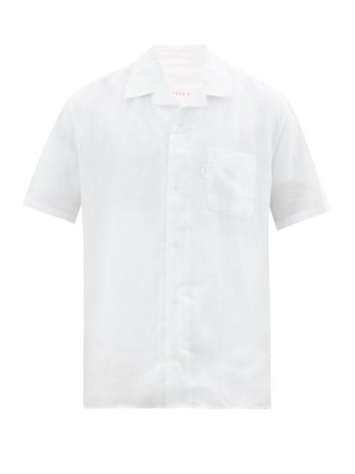 Derek Rose - Monaco Linen Short-sleeved Shirt - Mens - White