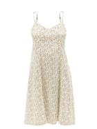 Ladies Lingerie Domi - Bluebell-print Organic-cotton Voile Slip Dress - Womens - Yellow Print