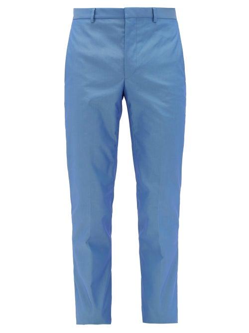 Matchesfashion.com Givenchy - Straight-leg Cotton-blend Trousers - Mens - Blue