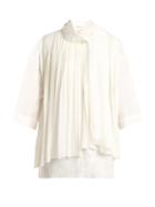 Matchesfashion.com Lemaire - Pleated Silk And Cotton Foulard Blouse - Womens - White