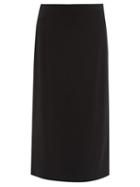 The Row - Ima High-rise Crepe Midi Skirt - Womens - Black