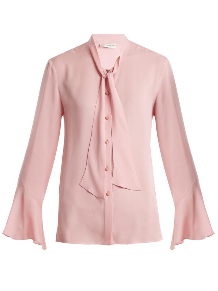 Etro Pavone Tie-neck Silk Blouse