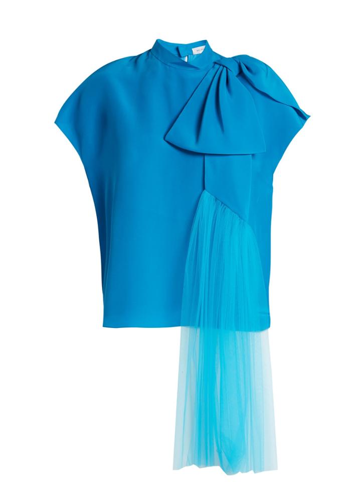 Delpozo Exaggerated-bow Silk Blouse