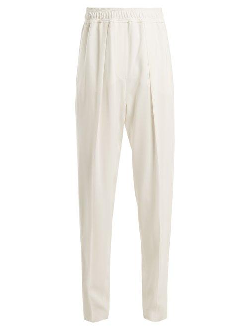 Matchesfashion.com Sportmax - Poker Crepe Trousers - Womens - White