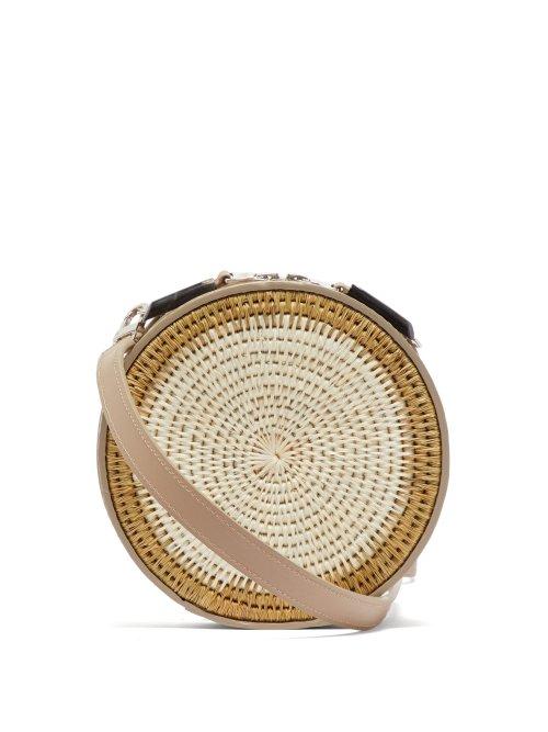 Matchesfashion.com Khokho - Sindi Leather Trimmed Basket Bag - Womens - White Multi