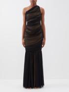 Norma Kamali - Diana Mesh Fishtail Gown - Womens - Black