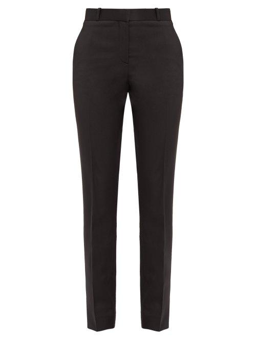 Matchesfashion.com The Row - Franklin Straight Leg Wool Crepe Trousers - Womens - Black