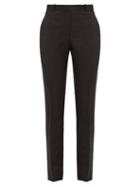 Matchesfashion.com The Row - Franklin Straight Leg Wool Crepe Trousers - Womens - Black