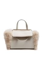 Matchesfashion.com Valextra - Passepartout Medium Shearling Trimmed Leather Bag - Womens - Ivory