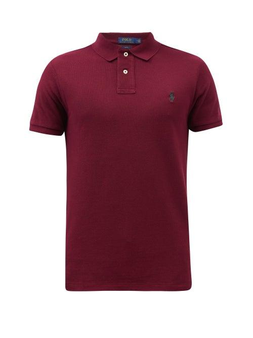 Polo Ralph Lauren - Logo-embroidered Cotton-piqu Polo Shirt - Mens - Burgundy