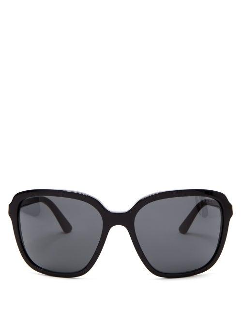 Matchesfashion.com Prada Eyewear - Oversized Square Acetate Sunglasses - Womens - Black