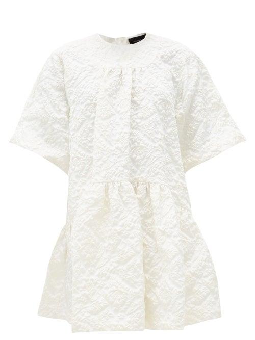 Matchesfashion.com Simone Rocha - Gathered Floral-cloqu Dress - Womens - Ivory