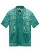 Needles - Cuban-collar Lace Shirt - Mens - Green