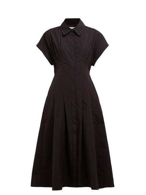 Matchesfashion.com Three Graces London - Alette Cut Out Cotton Shirtdress - Womens - Black