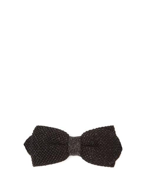 Matchesfashion.com Paul Smith - Silk-blend Lam-knit Bow Tie - Mens - Black