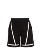 Matchesfashion.com Blackbarrett By Neil Barrett - Mid Rise Line Print Jersey Shorts - Mens - Black White