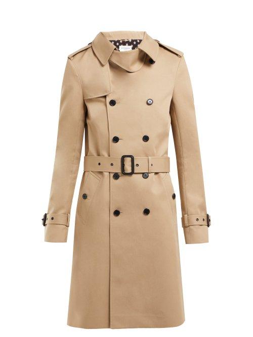 Matchesfashion.com Saint Laurent - Double Breasted Gabardine Trench Coat - Womens - Beige