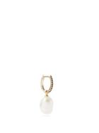 Ladies Jewellery Otiumberg - Onyx, Pearl & 9kt Gold Single Hoop Earring - Womens - Pearl