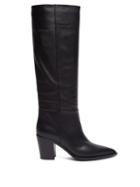 Matchesfashion.com Gianvito Rossi - Daenerys Block Heel Leather Boots - Womens - Black