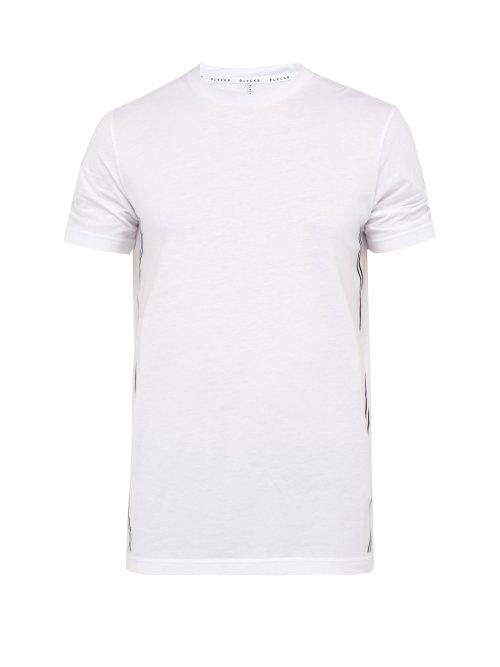 Matchesfashion.com Blackbarrett By Neil Barrett - Striped Cotton Blend Jersey T Shirt - Mens - White