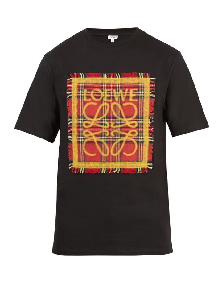 Loewe Tartan-appliqu Cotton T-shirt