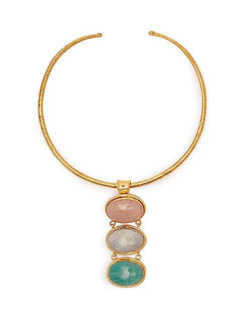 Matchesfashion.com Sylvia Toledano - Quartz, Moonstone & Amazonite Choker - Womens - Multi