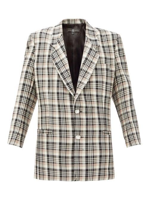 Matchesfashion.com Edward Crutchley - Single-breasted Checked Wool Jacket - Womens - Brown Multi
