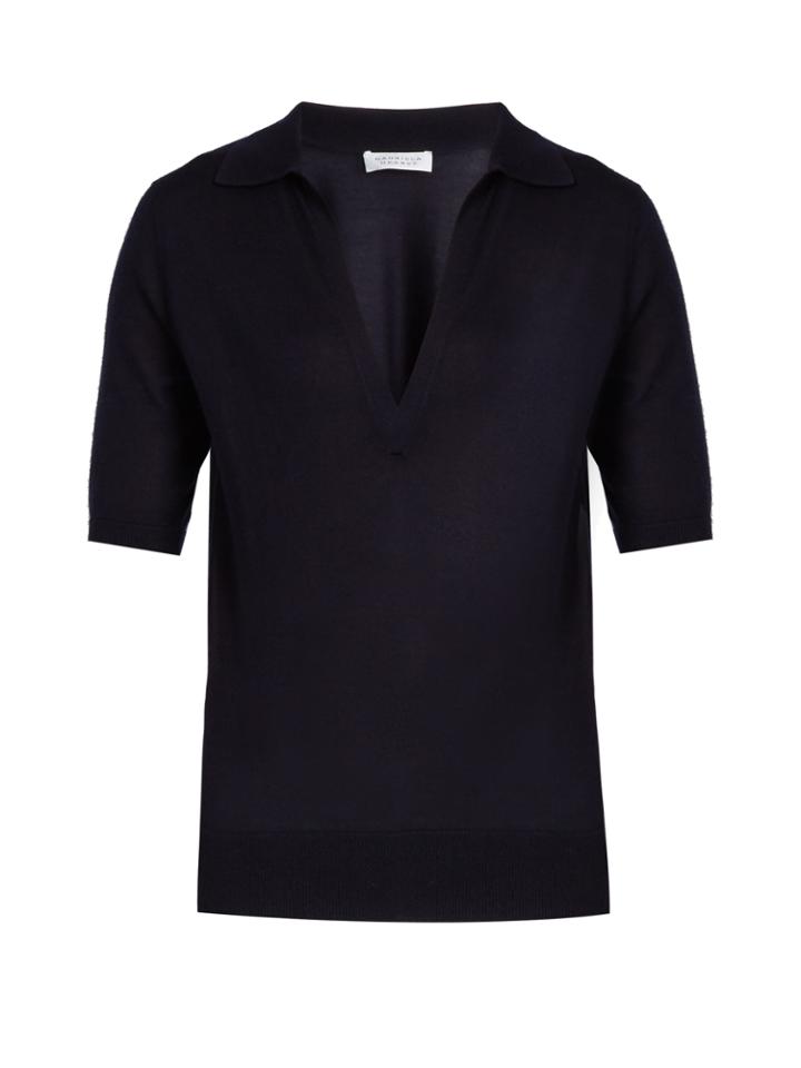 Gabriela Hearst Murray Cashmere And Silk-blend Polo Shirt