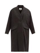 Matchesfashion.com Isabel Marant Toile - Henlo Herringbone-wool Coat - Womens - Black