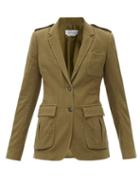 Matchesfashion.com Gabriela Hearst - Luisa Single-breasted Cashmere-corduroy Jacket - Womens - Tan