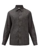 Lemaire - Chambray-denim Shirt - Mens - Dark Grey