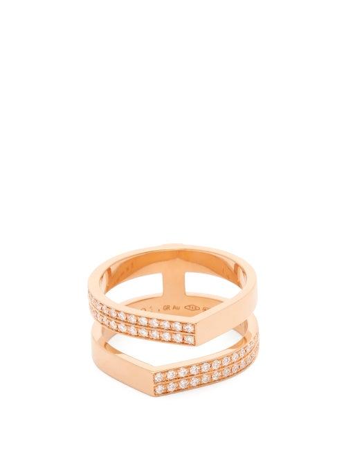 Matchesfashion.com Repossi - Antifer Off-width Diamond & 18kt Rose-gold Ring - Womens - Rose Gold