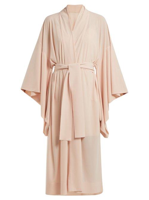 Matchesfashion.com Norma Kamali - Tie Waist Crepe Robe - Womens - Pink