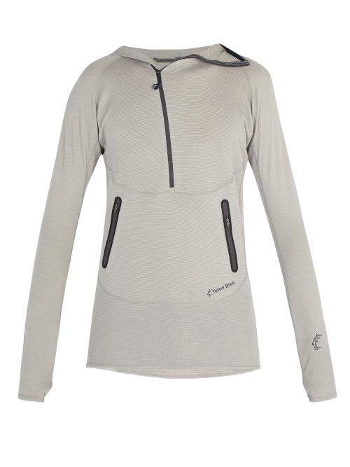 Matchesfashion.com Teton Bros - Logo Embroidered Hooded Performance Sweatshirt - Mens - Grey