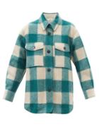 Isabel Marant Toile - Harveli Oversized Checked Shirt Jacket - Womens - Green White