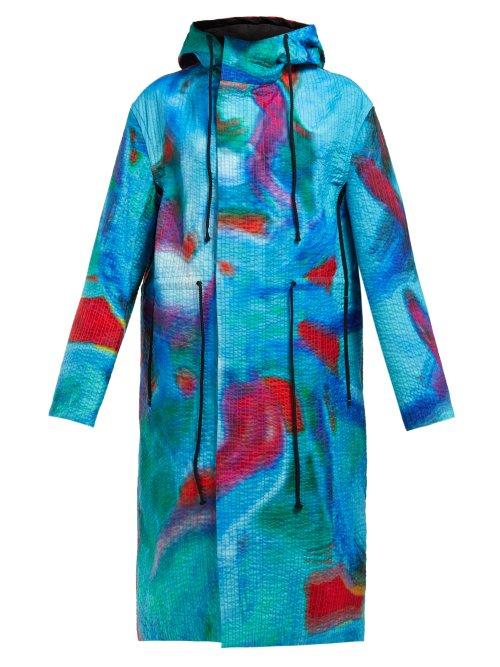 Matchesfashion.com Craig Green - Iridescent Hued Quilted Parka Jacket - Womens - Blue Multi