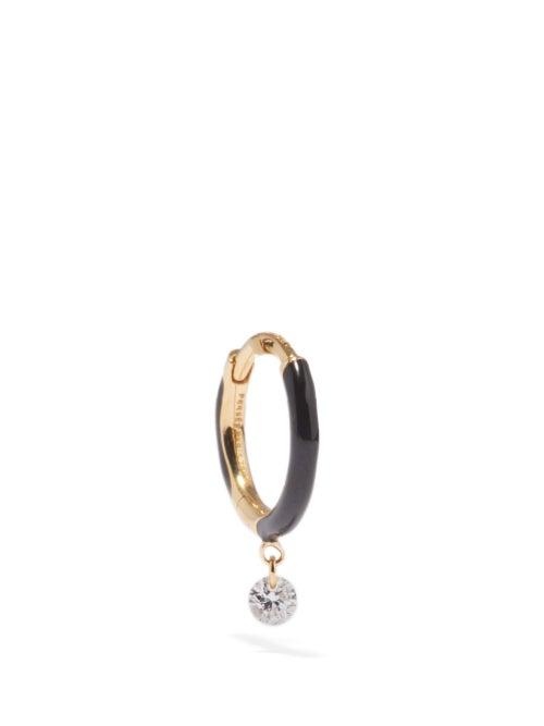 Persee - Diamond, Enamel & 18kt Gold Single Earring - Womens - Yellow Gold